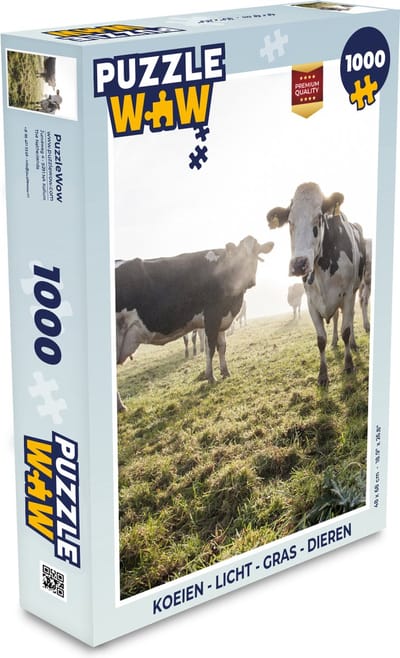 Puzzel Koeien - Licht - Gras - Dieren - Legpuzzel - Puzzel 1000 stukjes volwassenen