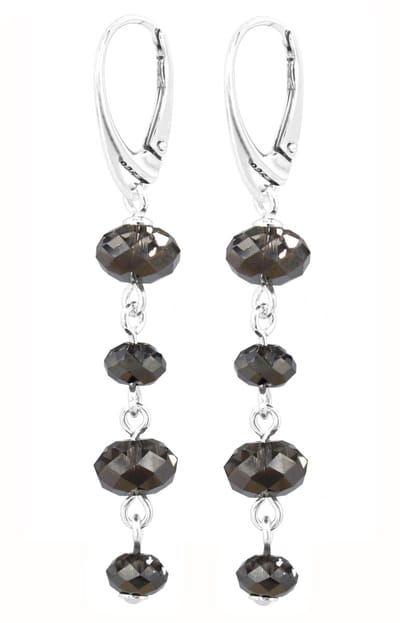ARLIZI 2000 Oorbellen zwart Swarovski kristal briolette zwart - 925 sterling zilver - 5,5 cm