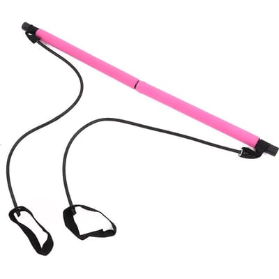 Multifunctionele Yoga Trekstang Borstuitbreiding Fitness Workout Pilates Stang(Pilates Bar ) pink
