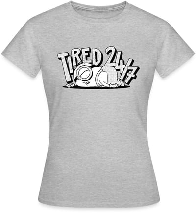 Minions Stuart Tired 24/7 T-Shirt Dames