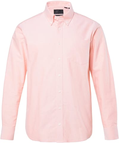 JP 1880 - Heren - Oxford-overhemd lange mouwen buttondown-kraag Modern Fit - Donkerabrikoos - Maat 3XL