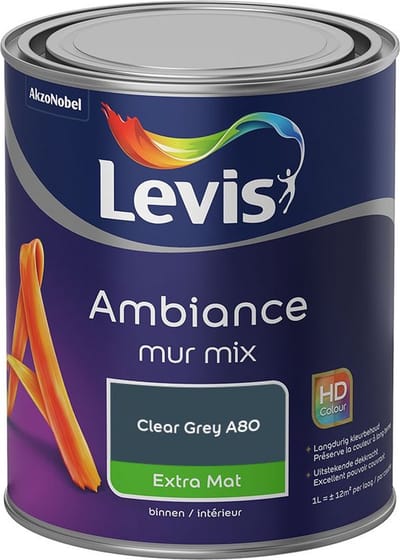 Levis - Ambiance Mur Extra Mat Mix - Clear Grey A80 - Mengverf - 1 L