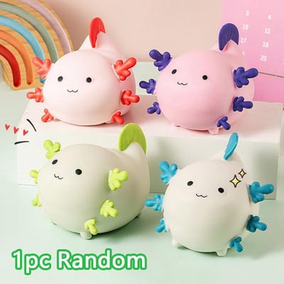 Squishy Kneed Fidget Speelgoed Schattige Axolotl Zacht Sensorische Stressbal Knijp Ontluchting Anti-stress Speelgoed Kinderen Tiener Cadeau Feestartikelen
