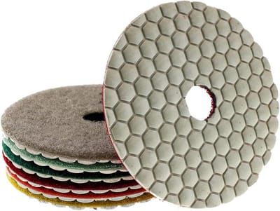 Polijstpads Set - Schuurschijven Diamant - Droog Polijsten Steen - Zonder Water Gebruik - 100 mm Doorsnede - Buff