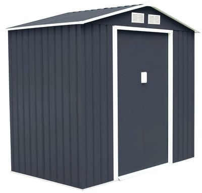 Metalen tuinhuis - Stalling - Tuinschuur - Huis - Overdekt - Donkergrijs - Scooter - Fiets