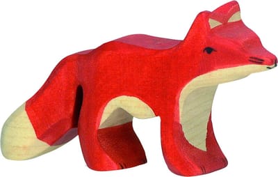 HOLZTIGER Bosdieren - Vos Klein - 11X2X5Cm - Houten Figuur - Handgemaakt