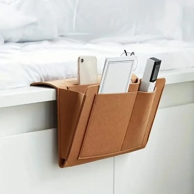 WiseGoods Premium Bed Organizer - Bedside Pocket Opbergzak Voor Bed & Bank - Extra Nachtkastje - Wonen - Opbergbox - Bruin