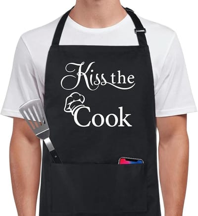 Schort - Keukenschort - Barbecueschorten - Horeca Sloof - 75 x 65 cm - Pottenbakken Schort - Verstelbaar - Polyester - Vuilafstotend en waterafstotend - Verfschort - Koken Keuken Schorten - Timmermansschort - Voor BBQ, Ambachtelijk Werk - Zwart