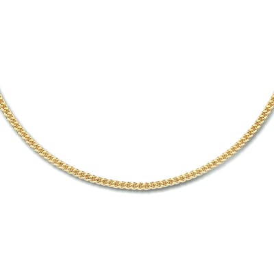 collier gourmette 4 zijdes geslepen 1,8 mm 3 micron zilver verguld (geel)