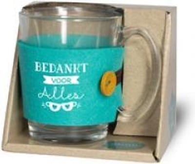 Theeglas - Bedankt voor alles - Zijden lint "Speciaal voor jou" - Cadeauverpakking