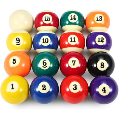 57.2mm Adulte Billard Balle Balle de Pool Set Taille Réelle Standard Américain Set de Billes de Billard 16 Balles Résine Synthétique Durable M