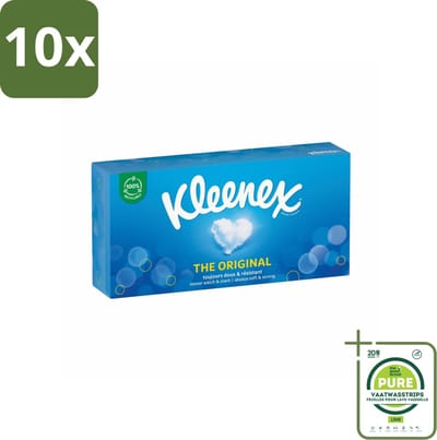10 x Kleenex Original Tissues 72 stuks per verpakking - Grootverpakking - Kleenex The Original - Tissues - Neus Snuiten - Zachte Tissues - Sterk En Zacht