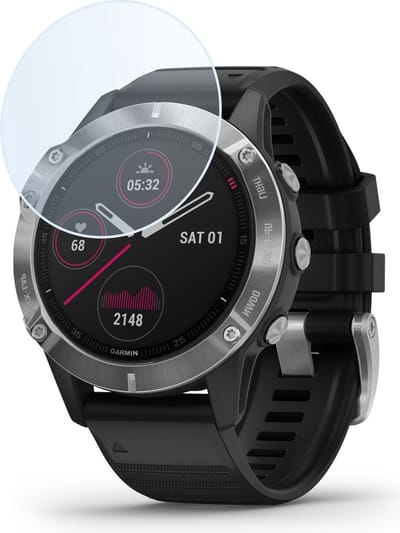 Screenprotector - Geschikt voor Garmin Fenix 6 - Extra Sterk - Tempered Glass - Gehard Glas - Beschermglas Screen Cover - Bescherm Protector voor Smartwatch