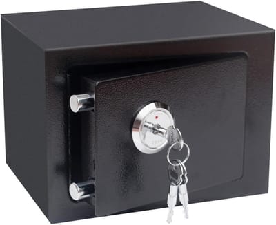 Documentenkluis - Stalen opberger - Veilig opbergen - Anti-diefstal - 17x23x17 cm - Zwart
