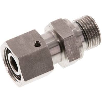 12L & G3/8'' RVS Rechte Draaidoorvoer Buitendraad 315bar FKM O-ring en Afdichtconus Verstelbaar ISO 8434-1