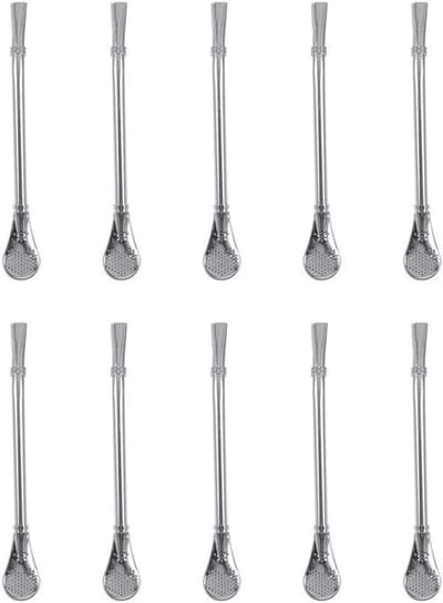 Gecoate RVS Drinkrietjes voor Yerba Mate, Thee, Koffie en Maaltijden - 10 Stuks Filtered