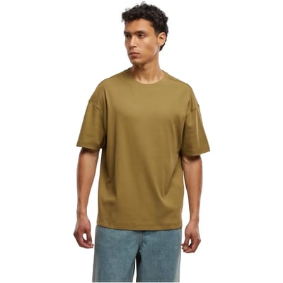Urban Classics Rib Shortsleeve Heren T-shirt - olijf - L