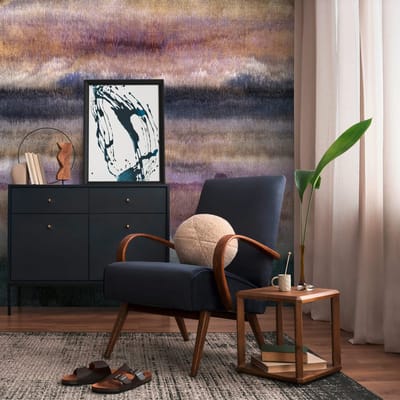 Fotobehang Profhome 398911-GU vliesbehang hardvinyl warmdruk in reliëf glad met abstract patroon mat blauw paars 2,12 m x 2,8 m