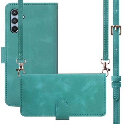 imoshion Hoesje - Geschikt voor Samsung Galaxy A54 (5G) - Bookcase met koord - Turquoise