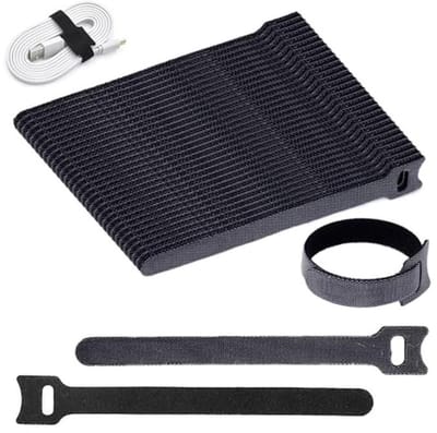 Klittenband kabelbinders 100 stuks - Herbruikbaar en verstelbaar (200 x 12 mm)