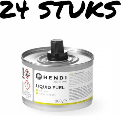 HENDI Vloeibare brandstof met lont – roet- en geurvrij – brandduur ± 6 uur – 24 stuks