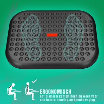 AHD® Voetensteun - Voetensteun Bureau - Voetensteun Vliegtuig - Zwart - 34cm x 45cm x 13cm