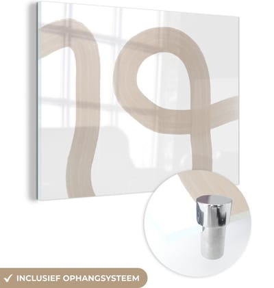 MuchoWow® Glasschilderij 120x90 cm - Schilderij acrylglas - Abstract - Pastel - Design - Foto op glas - Schilderijen