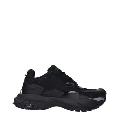 Versace Zwarte Stoffen Sport Sneakers