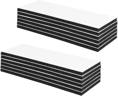 12 stuks extra sterke dubbelzijdige kleefpads, herbruikbaar en snijbaar voor thuis, kantoor en industrie, 3 x 10 cm, zwart