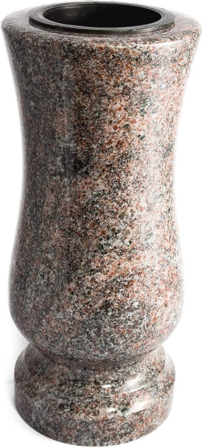 Stijlvolle grafvaas van graniet 28 cm / Ø 12 cm - Weerbestendig en vorstbestendig