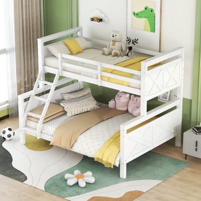 Sweiko Stapelbed - 90(140)x200cm - Om te bouwen tot twee bedden - Kinderbed - Wit
