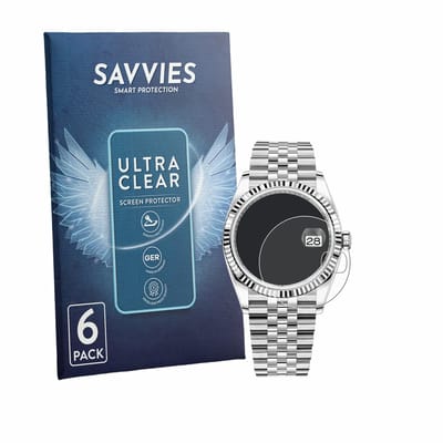 Savvies - Screenprotector voor Rolex Oyster Perpetual Datejust 36 - Folie Beschermfolie transparant 6 Stuks