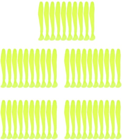 Dailygoods- Visaas 50 Stuks - Zacht Kunstaas 5 cm - T-staartontwerp - Lichtgewicht - Duurzaam - Geschikt voor Makreel