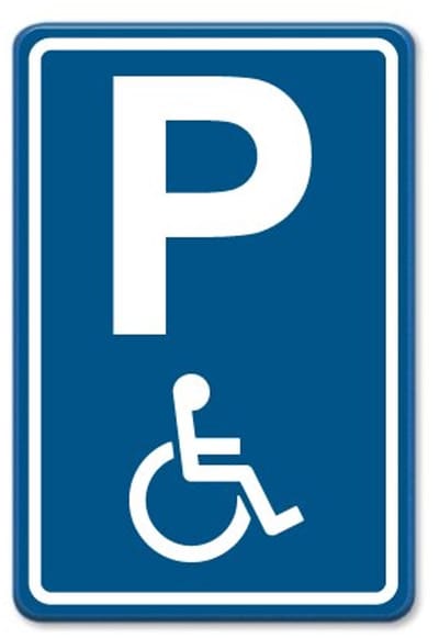 Parkeerbord Mindervaliden - blauw - Weerbestendig Aluminium - 40x60 cm - Bevestiging: Zonder bevestiging (alleen het bord)