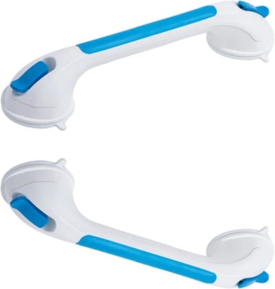 Handgrepen voor senioren, 43 cm, douchegreep met 12 cm zuignap, badgreep, greepstangen voor de badkamer, zonder boren, veiligheidsgreep, douche, max. 110 kg, wandhandgreep (2 stuks)