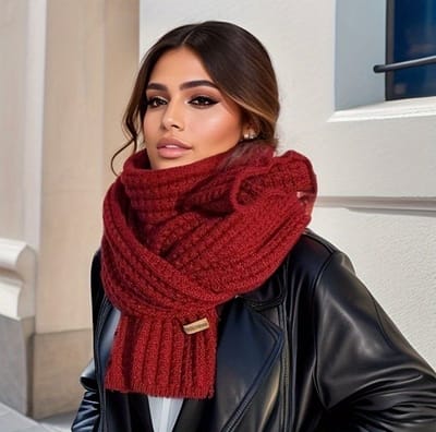 Dutchers® Sjaal Dames - Dikke Sjaal - Fashion - Warm - Herfst & Winter - Mode - Stijlvol - Winddicht - Rood