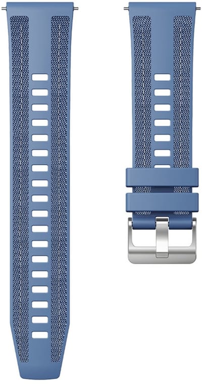 Hybride nylon-siliconen bandje - geschikt voor Xiaomi Mi Watch / Watch 2 (PRO) / Watch S1 / Watch S1 Pro / Watch S2 / Watch S3 / Watch S4 / Watch S5 / Haylou / Redmi Watch 5 Active & Lite - steenblauw