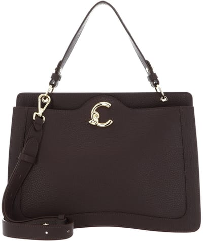 COCCINELLE Leren handtas schoudertas C-Me Handbag Grained Leather Brunette donkerbruin