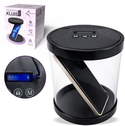 AUREVINTA® Telefoonkluis met Timer – Time Lock Box tot 999 Uur – Schermtijd Beperken – Focus & Concentratie – Transparant