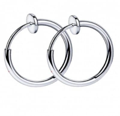 Oorringen- Geen gaatje- 20 mm-Zilverkleur - Charme Bijoux