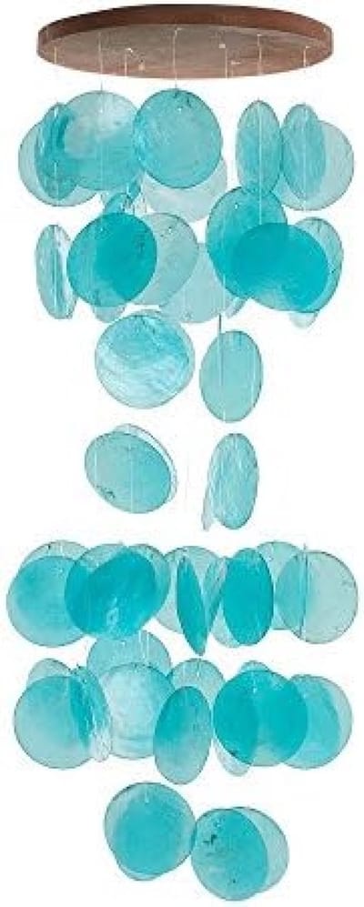 PolkaHome Windgong Turquoise - 60 cm - Parelmoer Suncatcher voor Ramen, Muren, Balkons, Terrassen en Tuin - Feng Shui Decoratie