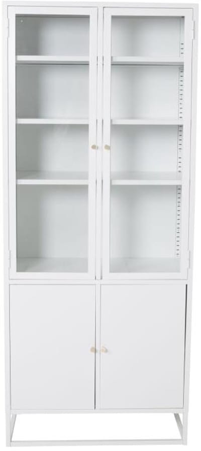Svea - Noma vitrinekast - 80 x 190 cm - wit