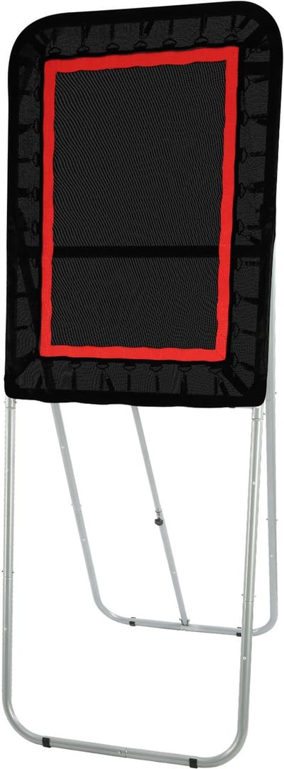 Lacrosse rebounder, opvouwbaar, 90 x 120 cm, volleybal bounce-back net, trainingswand met verstelbare hoek voor honkbal- en softbaltraining, zwart