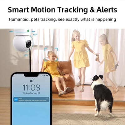 2-Pack Binnen Beveiligingscamera WiFi met One-Touch Oproep voor Baby/Huisdier Monitoring