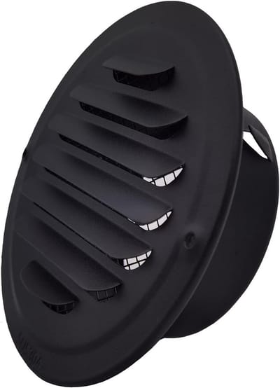 Ronde Ventilatie Rooster met Insectenhor 100 mm Zwart