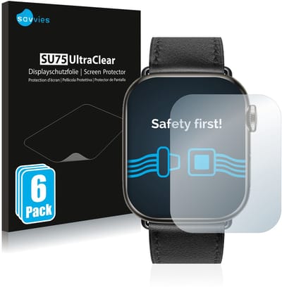 Savvies - Screenprotector voor Apple Watch Hermès (41 mm) - Folie Beschermfolie transparant 6 Stuks