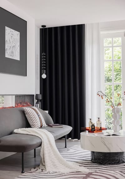 Maroyathome ELSA - Gordijn - Verduisterend - met plooiband - kant-en-klaar - 150x250 cm - 150 cm breedte en 250 cm lengte - Zwart - 1 stuk