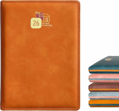Dagplanner 2025 - Agenda Jaarplanner - Dagelijkse Planning - Suède PU Cover - A5 21x14cm - Geel