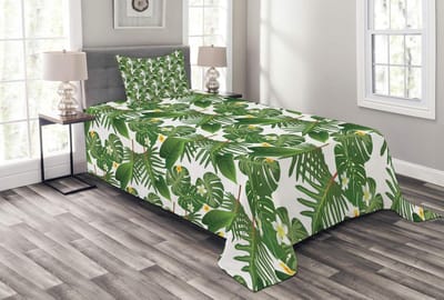 ABAKUHAUS Eilandfeest Dagdeken 170x220 cm – Tropische Bladeren