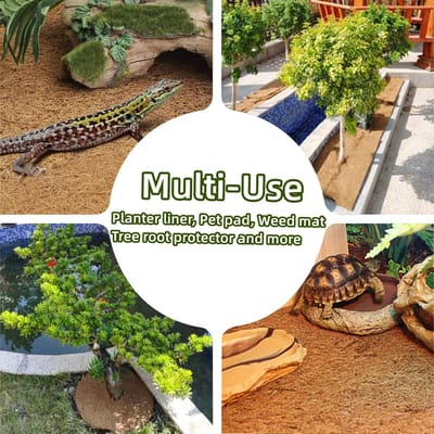 Coco Liner Roll 16x40"/0,4Mx1M, Coco Coir Planter Liner voor Planter Bloem Mand, Reptielen Tapijt, Natuurlijke Kokosvezel Mat, Tuin Decoratie, Dier Huisdier Pad